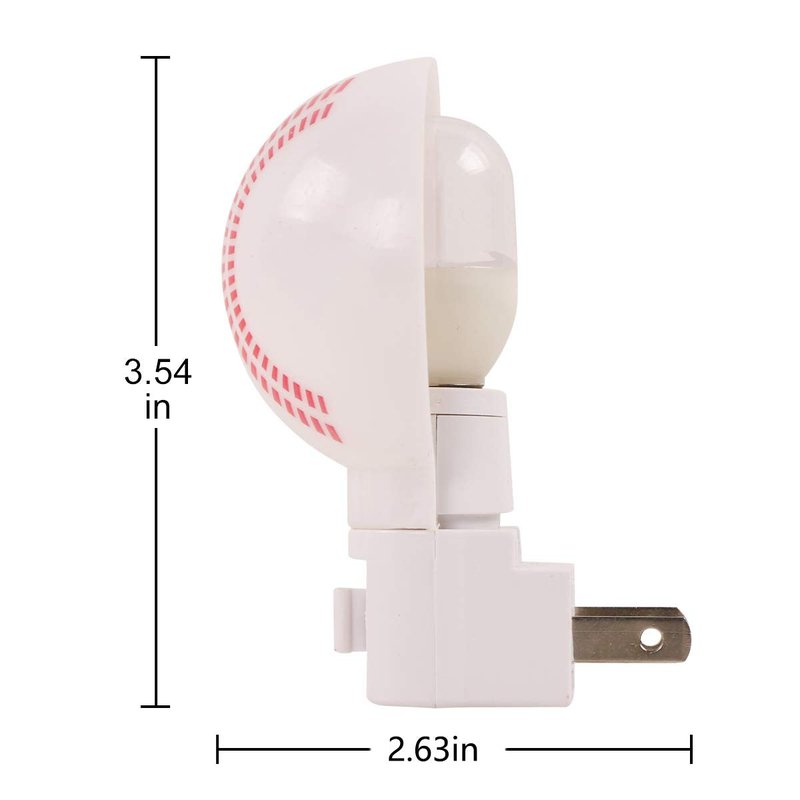Omeet 2 Pack Warm White - Upgraded Version LED Plug-in Night Light for Kids - Baseball Shaped Lamp Take Good Care Children Sleep