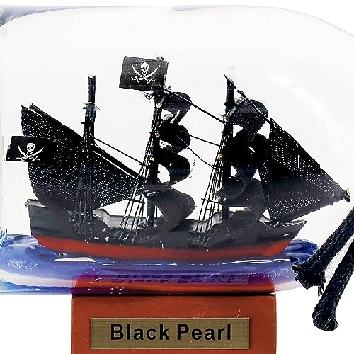 5-Inch Ship in a Bottle Nautical Model - Handmade Decorative Ornament