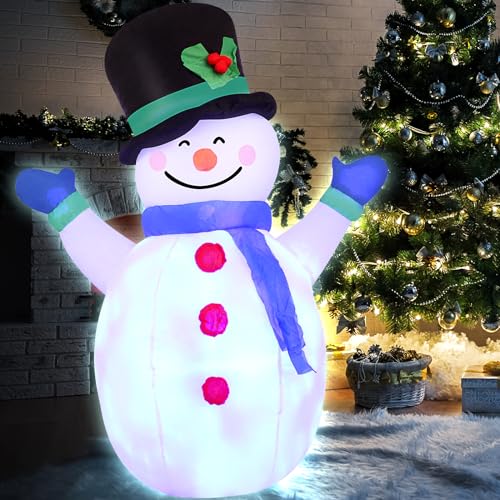 4 ft Christmas Inflatable Snowman with LED Lights - Indoor/Outdoor Yard Lawn Decor (Variation: 4 ft Christmas Snowman)