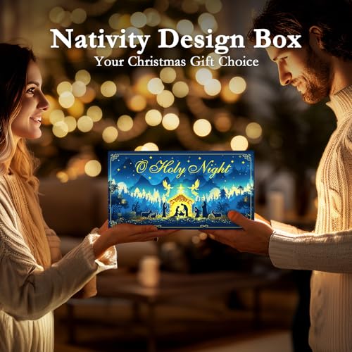 Flameless Nativity Scene LED Pillar Candles with Remote & Timer - 5 Pack