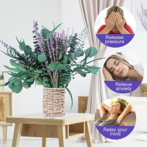 Dried Eucalyptus & Lavender Stems Bundle for Shower Spa Decor - 52 Pcs