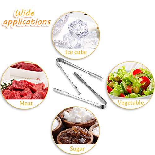 15-Piece Stainless Steel Mini Appetizer Tongs - 6 Inch Serving Utensils for Food & Ice