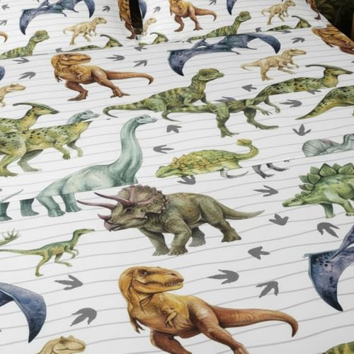 4-Piece Dinosaur Twin Sheet Set - Kids Jurassic Bedding with Deep Pocket