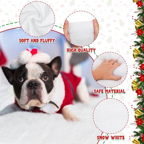 2-Pack 3x8ft Faux Snow Blanket Rolls - White Artificial Snow Sheet for Christmas Decor