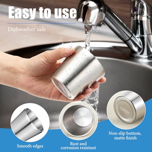 10 Pack Stainless Steel Insulated Cups - 5.9 oz Double Wall Metal Tumblers