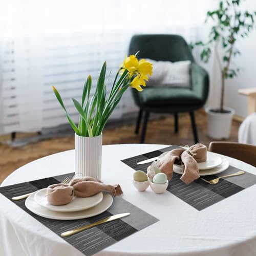 Woven Vinyl Placemats Set of 4 - Heat-Resistant Washable Table Mats