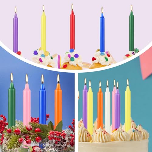 40-Pack Multi-Colored Spell Chime Taper Candles - 4 Inch (10 Colors)