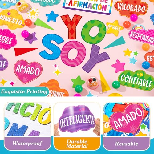 44-Piece Spanish Affirmation Station Bulletin Board Set for Classroom