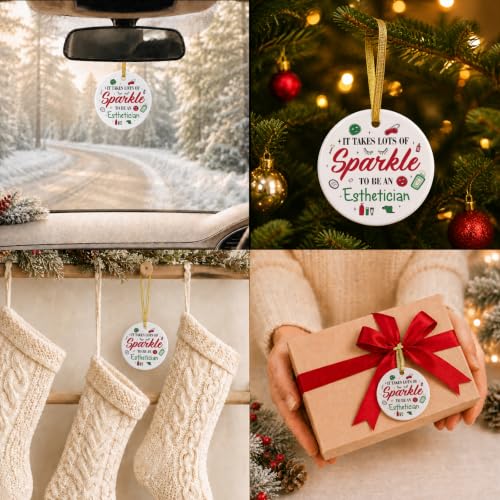 Esthetician Christmas Ornament - 2026 Gift for Women, Ceramic Keepsake