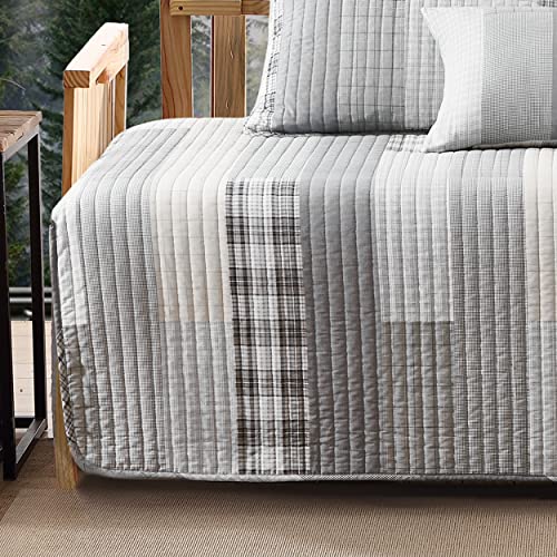 Eddie Bauer Daybed Set - 4 Piece Cotton Bedding with All Season Lodge Decor - Fairview Grey
