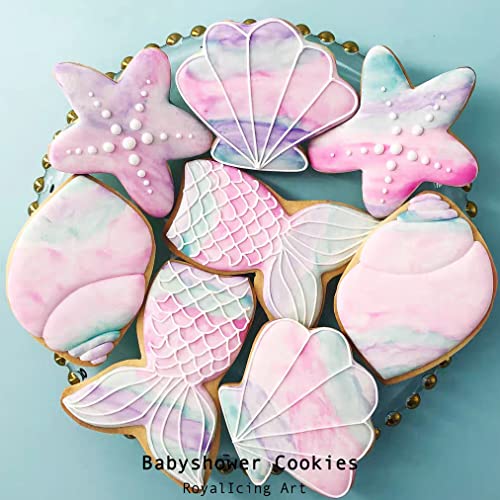 Q-BAKER Mermaid Cookie Cutters Set - Stainless Steel Sea Creatures for Baking