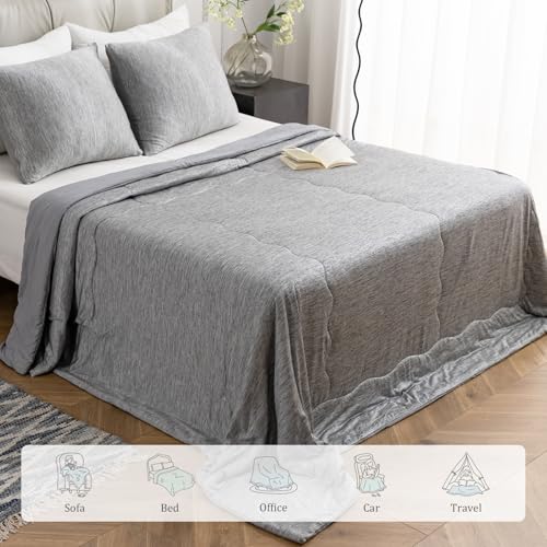 CHOSHOME Arc-Chill Cooling Comforter Blanket for Hot Sleepers, Twin XL - Grey