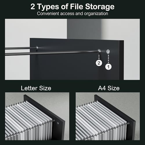 4-Drawer Wood File Cabinet with Power Outlet and Adjustable Storage
