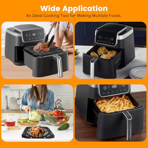 8.43-Inch Air Fryer Crisper Plate Replacement with Handle and Rubber Feet