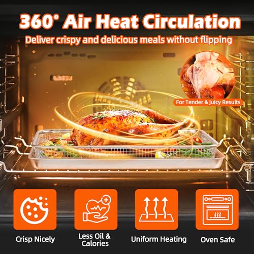Stainless Steel Air Fryer Basket and Tray Set for Oven, 16" x 12"