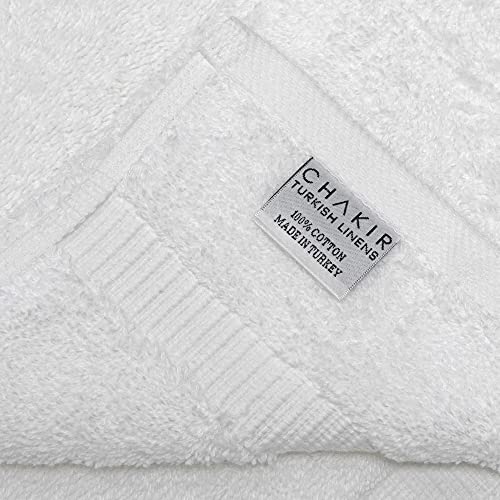 Premium Turkish Cotton Hand Towels - 4-Piece Set, 16" x 30", White