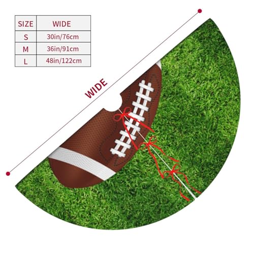 Retro American Football Turf Field Christmas Tree Skirt - 36 Inch Mat