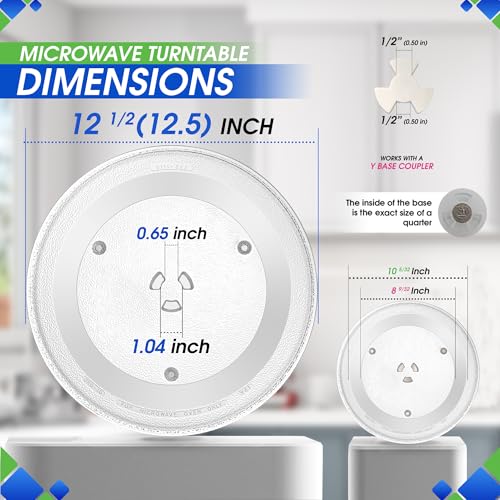 12.5-Inch Microwave Turntable Glass Plate Replacement Dish Tray