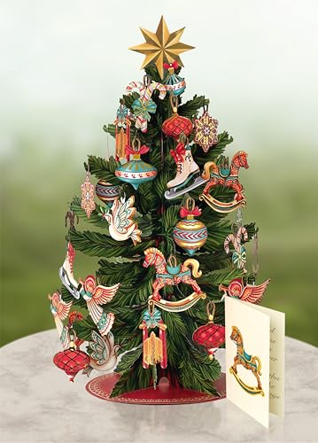3D Pop Up Christmas Tree Card - 15 Inch Holiday Greeting Card with Envelope