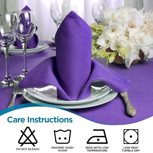 Purple 50-Count 20x20 In Polyester Cloth Napkins - Leading Linens, Variation Purple/50