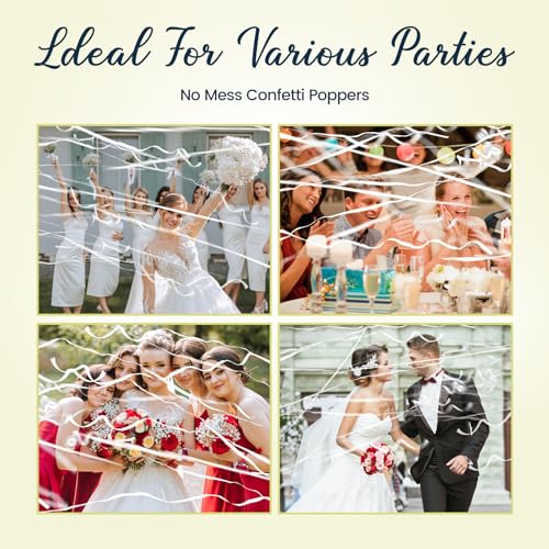 Yorr 100 Pack White No Mess Confetti Streamers for Parties and Celebrations
