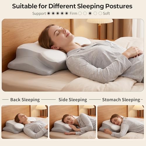Cervical Neck Pillow for Pain Relief - Ergonomic Memory Foam Support