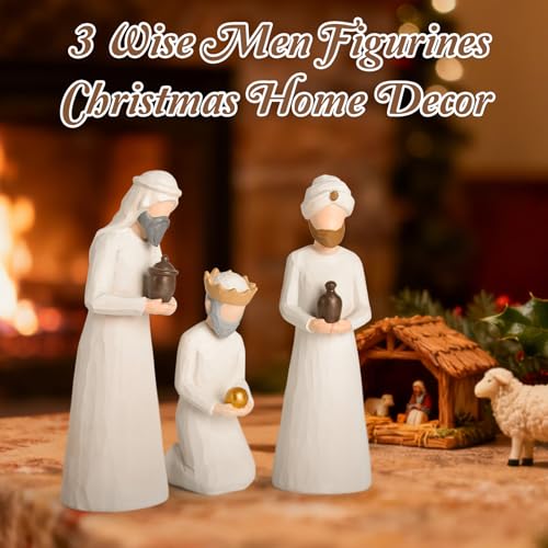 Three Wise Men Nativity Set - 8.7" Hand-Painted Resin Figurines (3 Pcs)