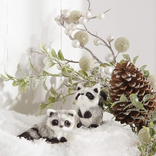 Raz 2-Pack 3.5-Inch Raccoon Polyester Holiday Ornaments