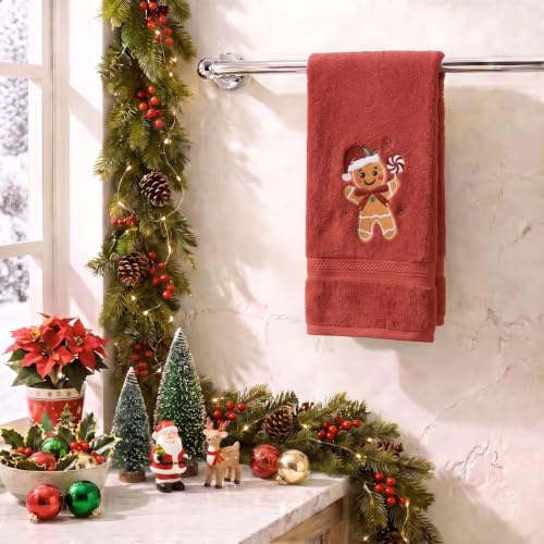 Artoid Mode 13.7 x 29.5 Inch Red Gingerbread Man Christmas Hand Towels Set of 1