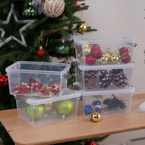 1.3Qt Small Plastic Storage Bins with Lids 10-Pack Stackable Containers