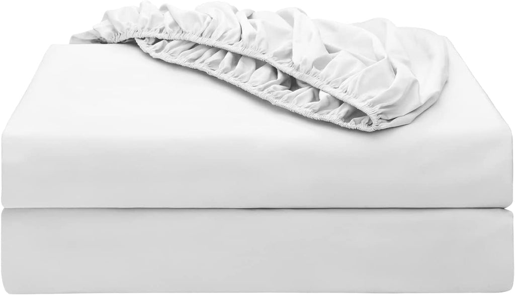 SDIII White Queen Fitted Sheets - Hotel Quality Brushed Microfiber, Soft & Breathable, Deep Pocket | 2 Pack