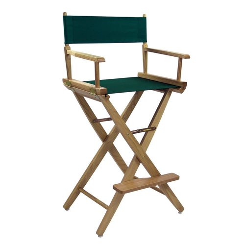 American Trails Extra-Wide Premium 30" Director's Chair Natural Frame with Hunter Green Canvas, Bar Height