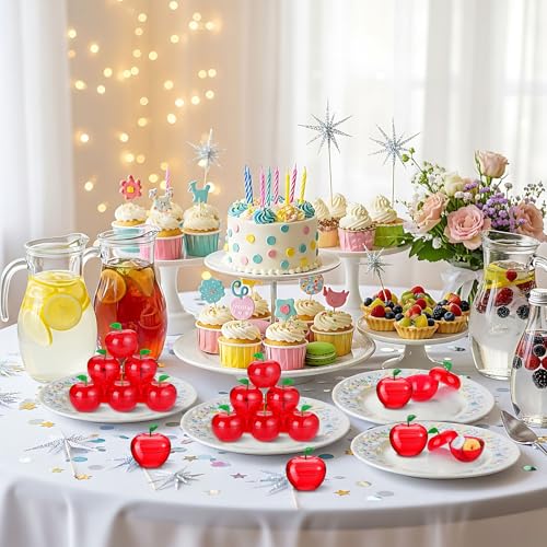 50 Pack Plastic Apple Containers - Cute Party Favor Jars