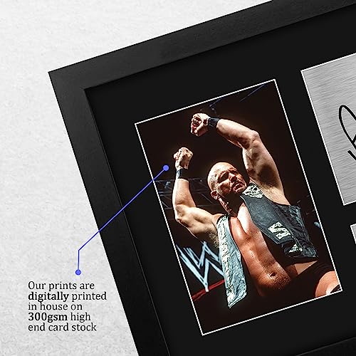 Framed Wrestling Legend Printed Autograph Photo Display - US Letter Size