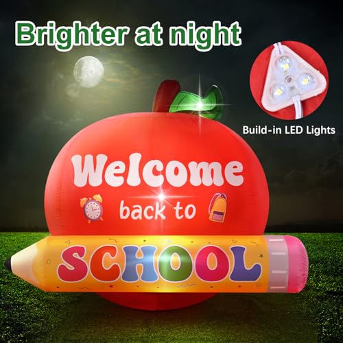 4.9ft Welcome Back to School Outdoor Inflatable Decor with LED Lights