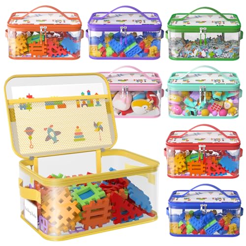 Clear Toy Storage Bags with Zipper & Handles - 8 Pack PVC Organizers