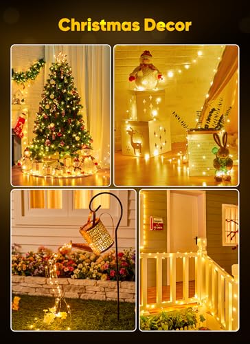 33FT 100 LED Battery Operated Fairy String Lights - Waterproof Silver Wire