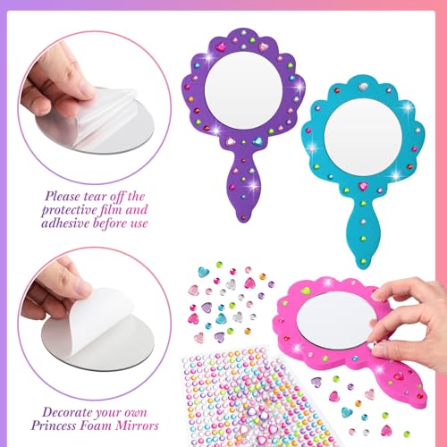 20-Piece DIY Mermaid Mirror Craft Kit for Kids Party Decorations