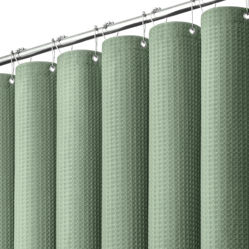 Dynamene Waffle Shower Curtain 72x72 Sage Green Heavy Duty