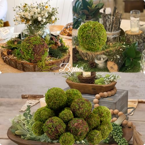 18-Piece Decorative Moss and Rattan Ball Set for Bowl and Vase Fillers