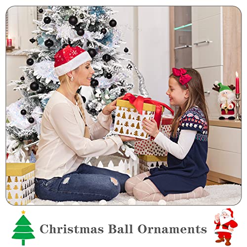 BSTDECOR 52-Pack Black Christmas Tree Ornaments with Star Topper - Shatterproof Holiday Decor