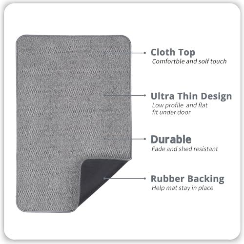 Bosap Ultra Thin Bath Mat, Non-Slip Absorbent Bathroom Rug, Grey, 17x27