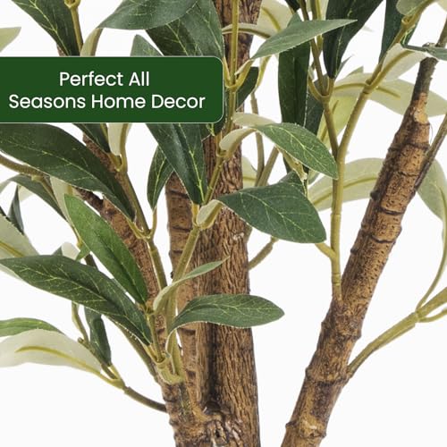 6FT Artificial Olive Tree - Faux Potted Plant for Home Decor