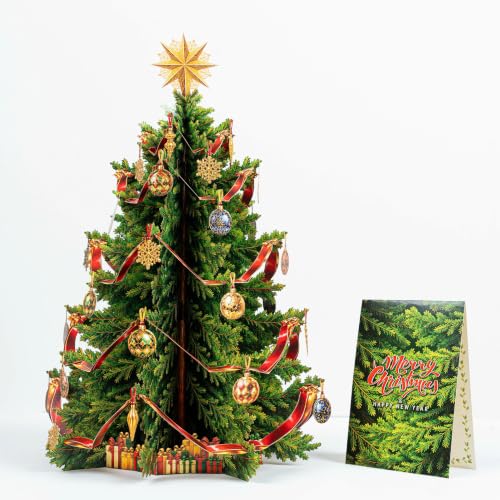 AIMEEOI 13-Inch Pop-Up Christmas Tree Holiday Card - Festive 3D Christmas Tree