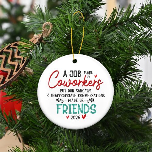 Funny Coworker Christmas Ornament - Ceramic Holiday Gift for Office Friends
