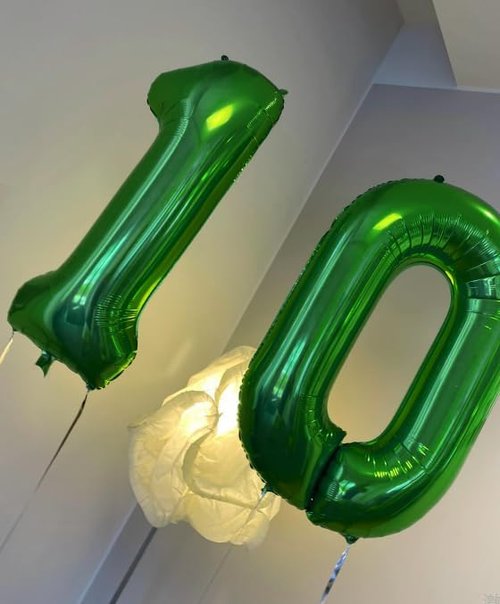 Green Number Balloons 40 Inch - 0 Number Balloons for Birthday Decorations | St. Patrick's Day Party Supplies