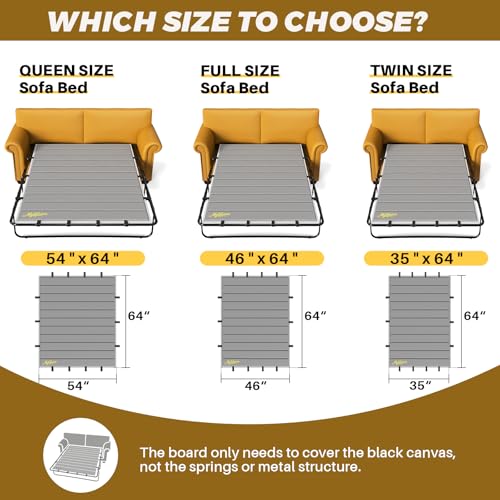 Queen Sleeper Sofa Support Board - 54"x64" Foldable Couch Bed Bar Shield