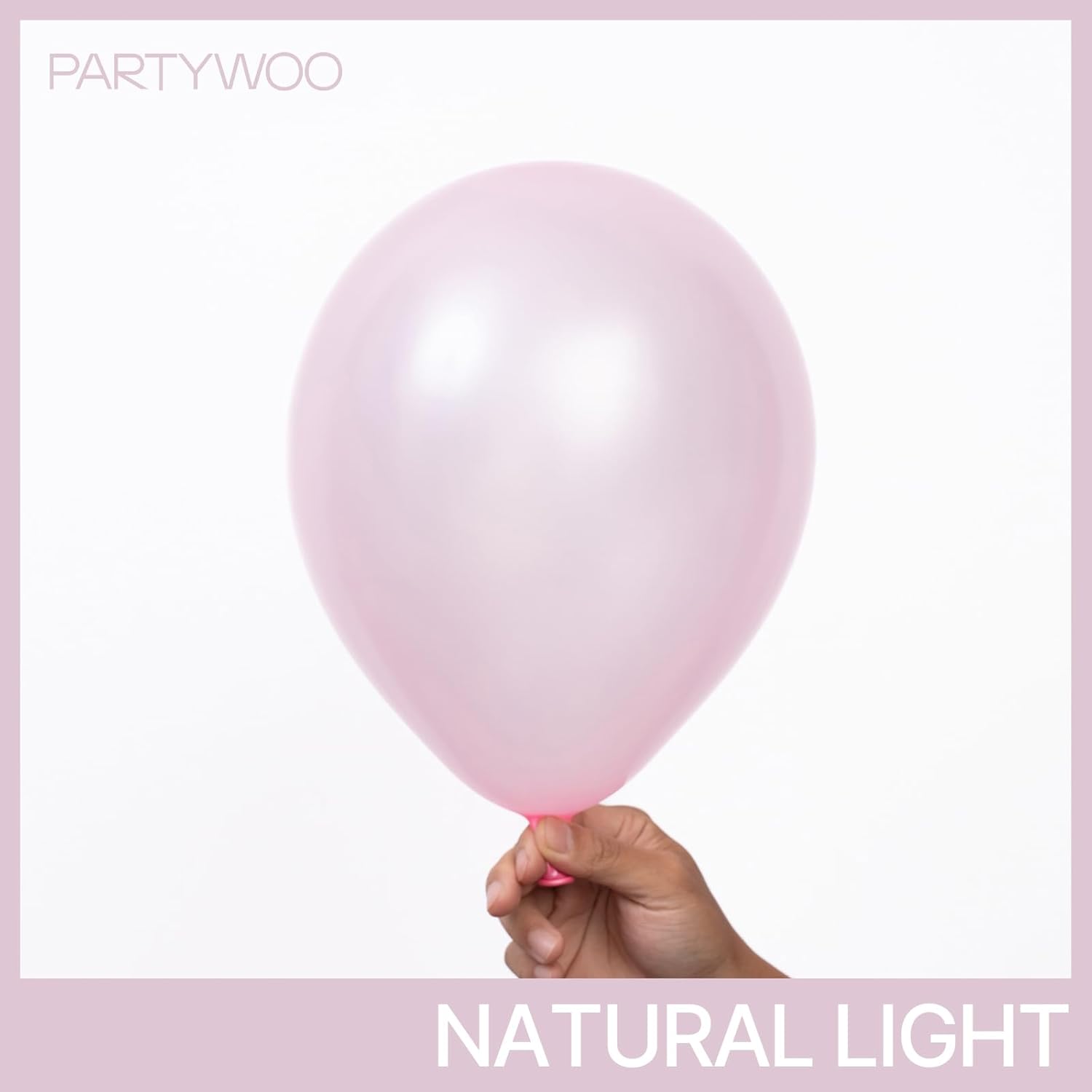 PartyWoo Light Pink Balloons - 50 Pcs 12-Inch Pearl Pastel Latex for Baby Shower & Birthday Parties