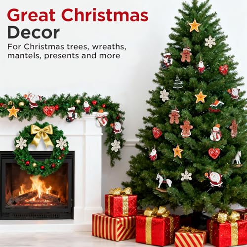 Sooez Large Christmas Ornaments Set - 12 Assorted Resin Holiday Decorations