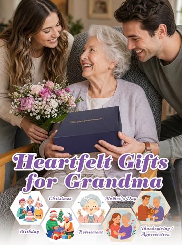 Grandma Gifts from Granddaughter Grandson - Birthday Glass Clock - WinTaim